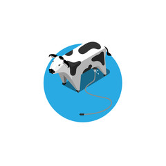 Vector Paper box animal,Cow Milking