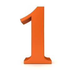 1 number one first 3d orange