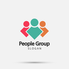 Group four people logo,Teamwork icon.vector illustrator