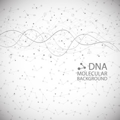 Bottom structure. Molecular and genetic mesh. Medicine and science. Vector graphics
