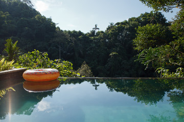 inflatable ring at the tropic jungle pool