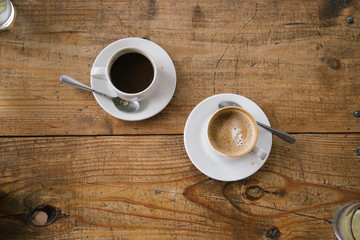 Coffee cups showing opposites