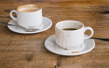 Coffee cups in a business meeting