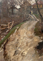 landscape, oil painting, hand made