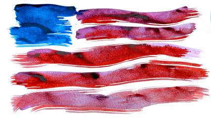 baby watercolor drawing of the american flag / photography with scene baby watercolor drawing american flag