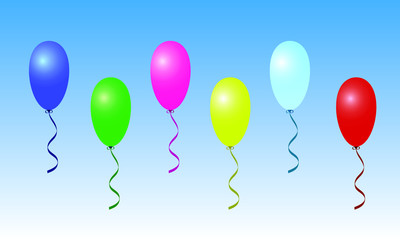 A set of colorful gas balloons for party vector illustration