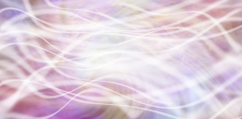 Ethereal Energy Field - Fluid flowing white lines on pink background 
 - obrazy, fototapety, plakaty