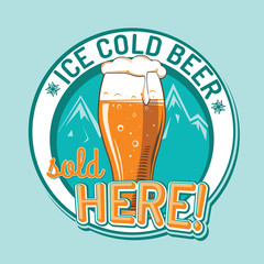 Cold beer advertising sign