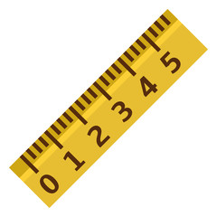 Vector Color Flat Icon - Yellow Ruler