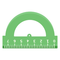Vector Color Flat Icon - Drafting Protractor.