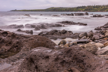 Waves Crashing the Maui Coastline