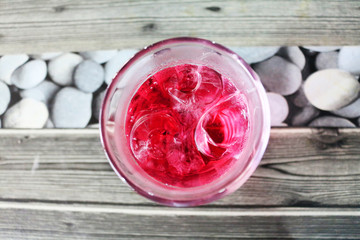 Red Drink With Ice