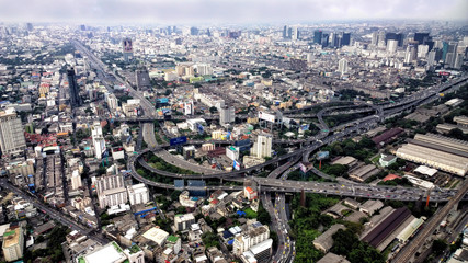 Top view photography of the city and the buildings