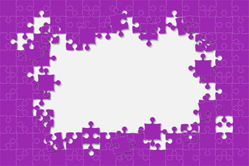 Purple Background Puzzle. Jigsaw Puzzle Frame.