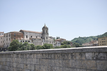 Fototapeta na wymiar Cosenza, Italy - June 12, 2018 : View of Old Cosenza (Cosenza Vecchia) from Palazzo Arnone