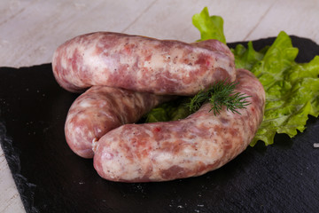 Raw pork sausages