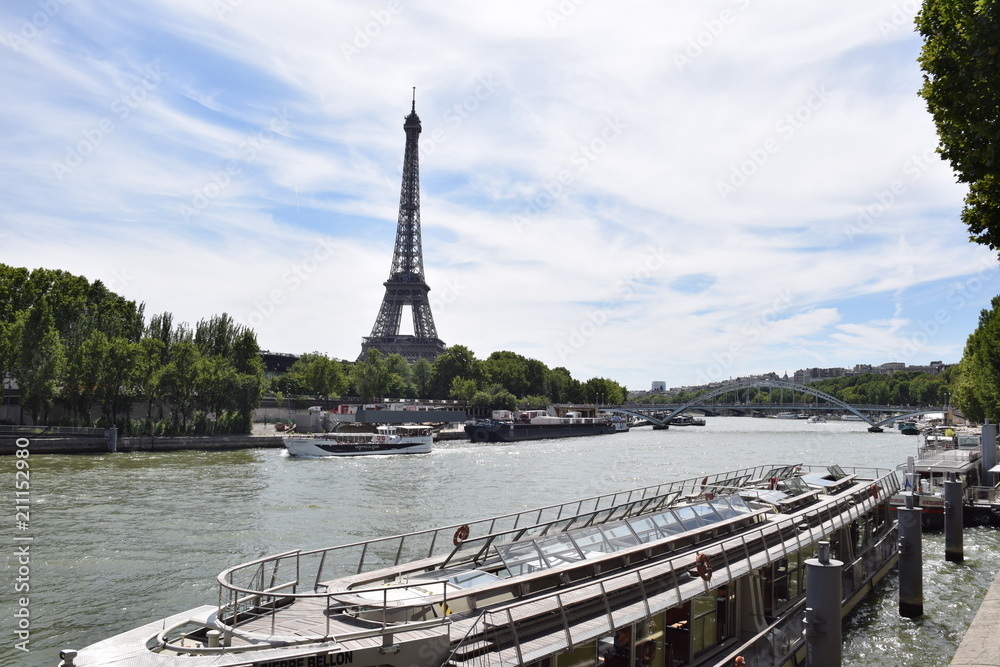 Wall mural river eiffel