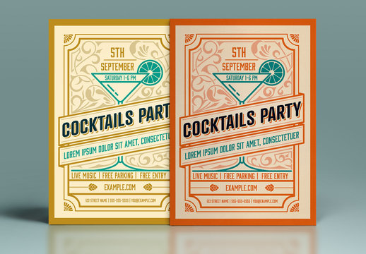 Retro-Style Cocktail Party Invitation Layout
