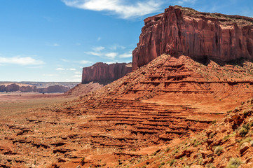 Natural Steps Lead Up One of the Massive Monoliths in Monument Valley