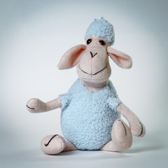 funny soft toy sheep.isolated on white
