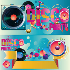 Disco party invitation design