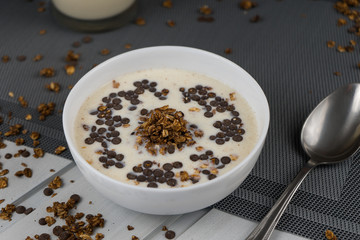 Breakfast - granola with soy milk