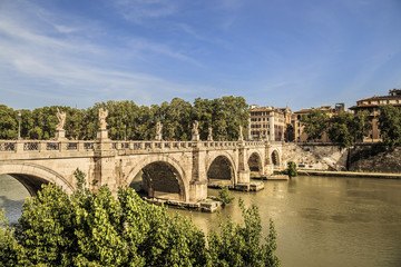 Fototapeta na wymiar Ponte Sant'Angelo in Rome, Italy