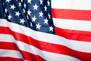 USA flag, selective focus,