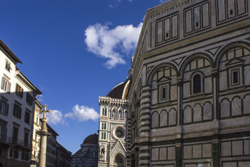 Facade of the Florence Baptistery and Cathedral's cupola