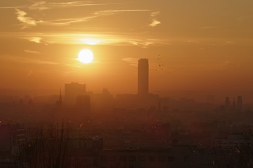 Naklejka premium Pollution atmosphérique à Paris