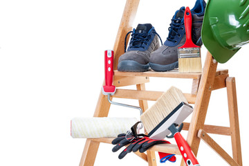 Professional house painter, tools and work equipment © francescomou