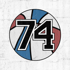 Obraz premium ball of basketball symbol with number 74