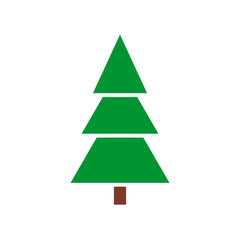 Fir tree icon isolated. Flat design. Vector illustration. Vector illustration