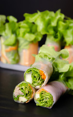 fresh vegetable rice paper spring rolls