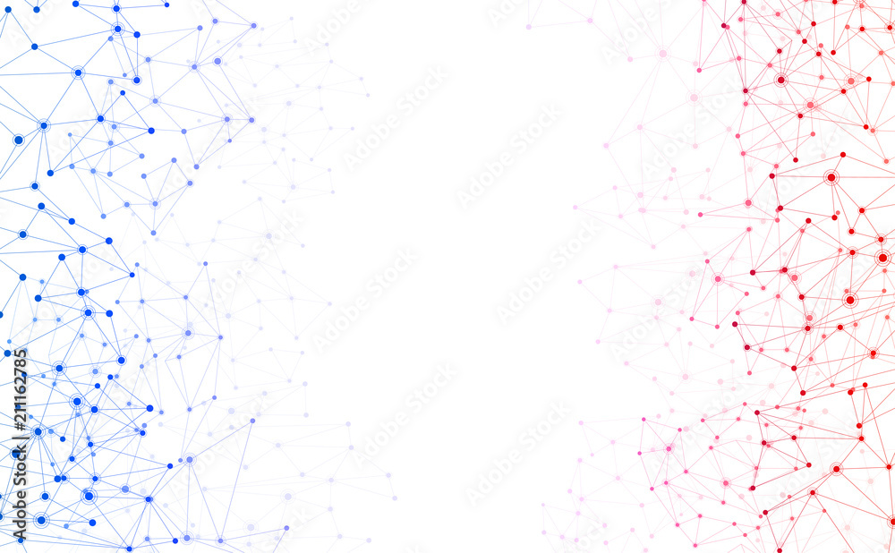 Wall mural white global communication background with colorful network.