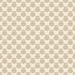 Seamless beige floral pattern in vintage style. Abstract floral geometric background.