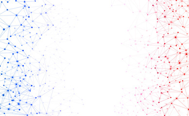 White global communication background with colorful network.