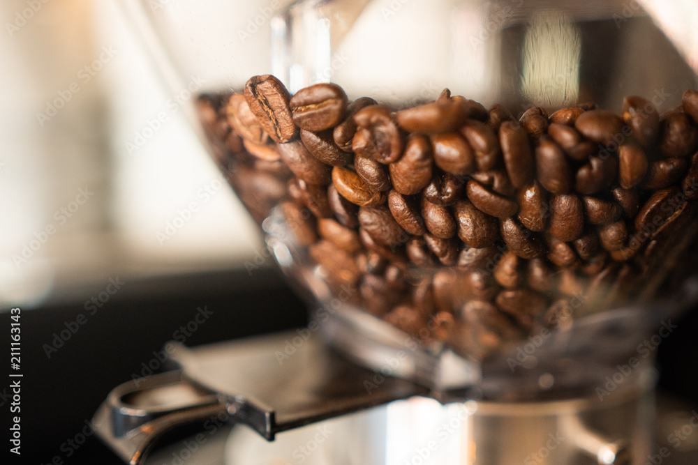 Sticker coffee bean grinder