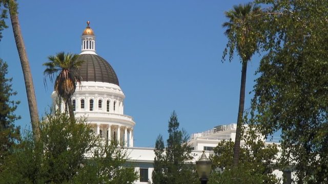 Beautiful State Capitol Building Under Sky, Sacramento, California, USA