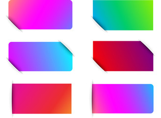 Colorful spectrum paper labels templates.