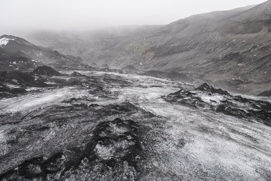 Sólheimajökull - Ash Piles and Background