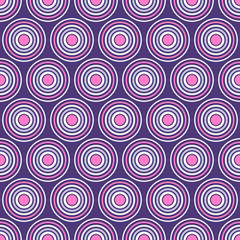Abstract seamless pattern of symmetrically arranged circles.