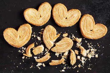 Palmiers, puff pastry cookie