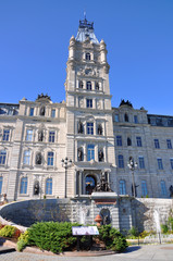 Fototapeta na wymiar Quebec Parliament is a Second Empire architectural style building in Quebec City, Canada.