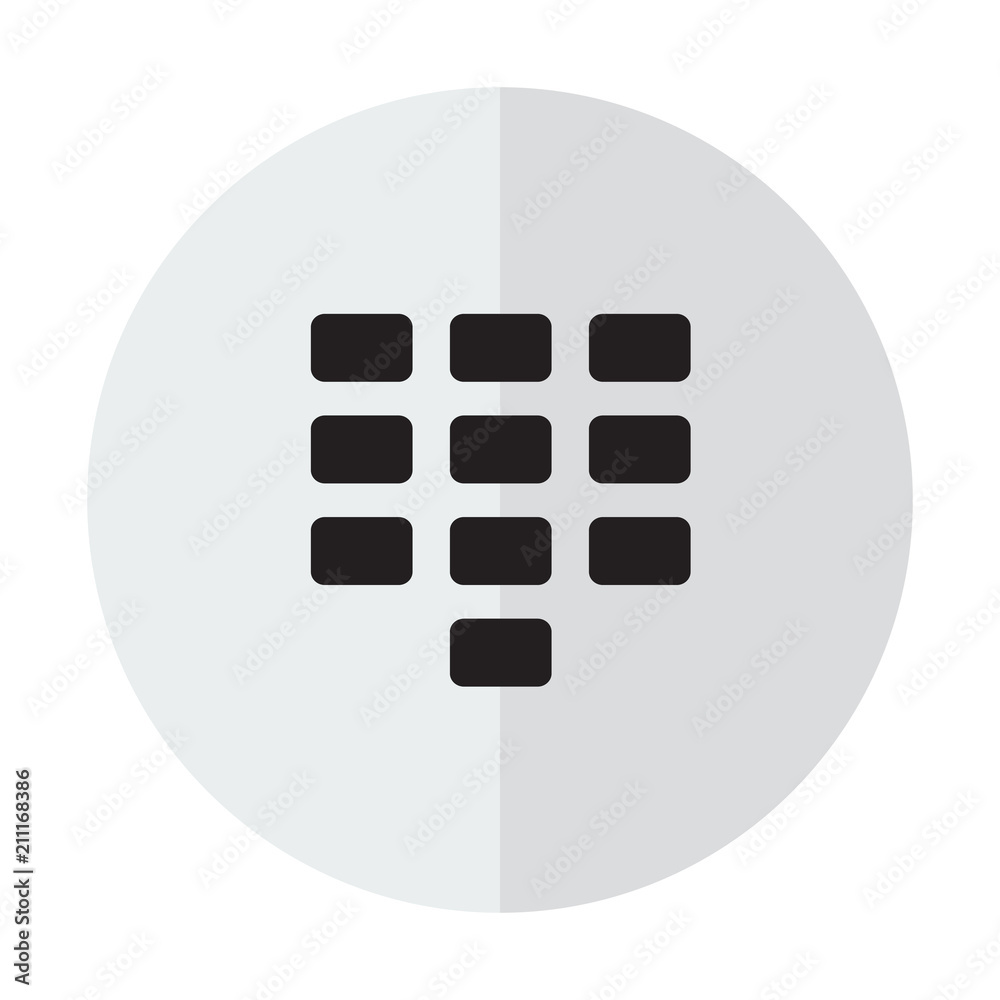 Fototapete keyboard isolated flat web mobile icon vector sign symbol button element silhouette