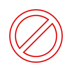 Obraz na płótnie Canvas Prohibition no symbol Red round stop warning sign