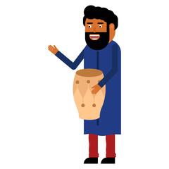 Indian man playing a musical instrument