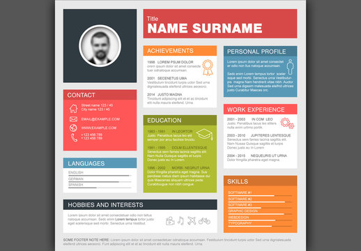 Resume with Square Layout