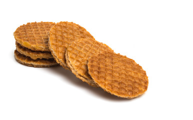 Dutch caramel waffles isolated