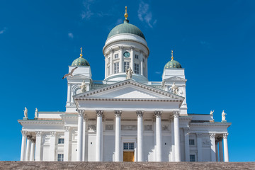 Helsinki, the beautiful cathedral, in the center of the Finnish capital
